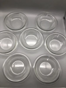 Vintage Bormioli Rocco Vitrosax Italy 7pcs Bowl Clear Glass 8" Dia w/chips READ - Picture 1 of 16