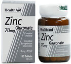 HEALTH AID ZINC GLUCONATE 70MG - 90 TABLETS