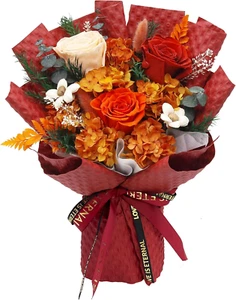 Mothers Day Gifts, Flowers for Delivery, Preserved Flowers Bouquet with Vase, Bi - Picture 1 of 12