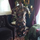 Vintage Authentic Chinese Cheongsam Qipao Brocade Floral Print dress