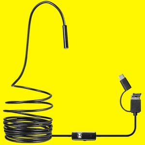 3 in 1 Waterproof Type-C USB 8mm Endoscope Hard Cable Wire for Camera Android PC - Picture 1 of 1