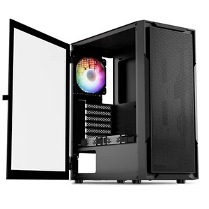 DARKROCK A8-M Black Micro-ATX Mid Tower Computer PC Case Tempered Glass w/ 3 Fan - Bild 1 von 10