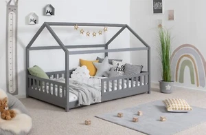 ANGEBOT Hausbett "Kay" inkl. Rollrost B-WARE Kiefer massiv Hell grau 100x200 cm - Bild 1 von 17
