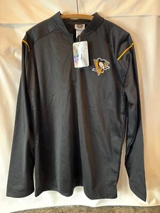 NHL Pittsburgh Penguins Long Sleeve Shirt Size Large (42-44) Black Jersey - Picture 1 of 6