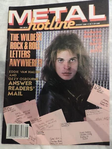 METAL HOTLINE MAGAZINE 8/86 DAVID LEE ROTH EDDIE VAN HALEN OZZY OSBOURNE & MORE - Bild 1 von 1
