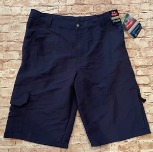 NWT Wrangler Explore Outdoor Series Navy Cargo Shorts UPF 50 Boys 16 Husky Adj - Picture 1 of 7