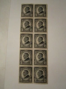 1923 U.S. STAMP PANEL SCOTT #610 2 CENT STAMPS - 10 STAMPS MNH - SHINY GUM OFC-2 - Picture 1 of 2
