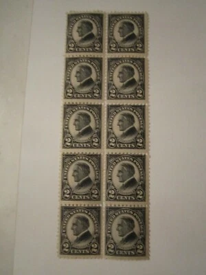 1923 U.S. STAMP PANEL SCOTT #610 2 CENT STAMPS - 10 STAMPS MNH - SHINY GUM OFC-2 - Image 1 of 2