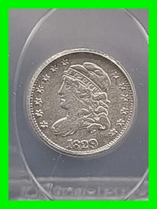 1829 Capped Bust U.S. Half-Dime 5c - Graded Fine F 15 With Details - Bild 1 von 5