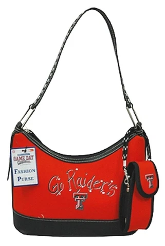 TEXAS TECH RED RAIDERS HANDBAG LADIES SADDLE PURSE BAG WITH TEAM LOGO Cover