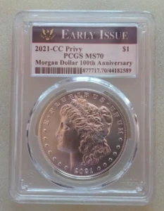 2021-CC MORGAN SILVER DOLLAR PCGS MS70 EARLY ISSUE EXCEEDINGLY RARE HARD TO FIND - Picture 1 of 2