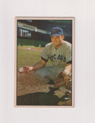 HARRY CHITI 1953 BOWMAN BASEBALL VINTAGE CARD #7 CHICAGO CUBS BASEBALL ROOKIE - Image 1 of 2