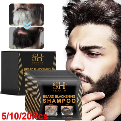 Champú ennegrecedor crema tinte tinte barba cabello barba 10-50X Sevich para hombre Foto 1 de 4