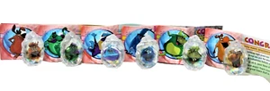 Vintage Yowies Clear Crystals Gem Ornaments + Papers ORIGINAL Set of 6 1991 Comp - Foto 1 di 8