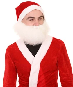 Adult White Beard and Moustache Set for Cosplay Santa Claus Xmas Party HX-012A - Picture 1 of 7