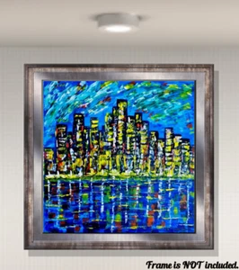 Abstract Expressionist Mid-Century Modern MCM Style Artwork Cityscape Painting - Picture 1 of 10