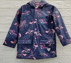New Hatley Full Snap Printed Hooded Raincoat Jacket Multicolor Size 5Youth - Picture 1 of 6