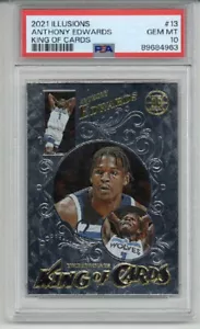 2021 PANINI ILLUSIONS KING OF CARDS ANTHONY EDWARDS TIMBERWOLVES PSA 10 LOW POP - Foto 1 di 2