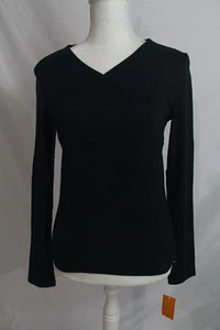 Royal Robbins Womens Top V Neck Shirt XS Xover Black UPF 50 Hiking Travel - Picture 1 of 6