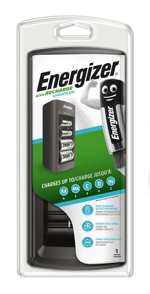 Energizer Universal Rechargable Ni-MH AA AAA C D 9V Mains Battery Charger NEW UK - Image 1 of 1
