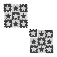 Tapis de jeu étoiles 18 pièces enfants tapis de puzzle en mousse blanc-gris
