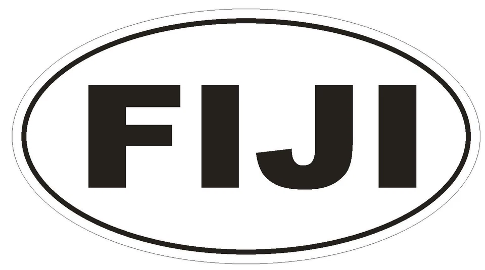 WINTER PARK PRODUCTS Fiji Oval Bumper Sticker or Helmet Sticker D2291 Euro Oval Country Code