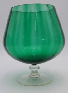 Vintage Brandy Snifter Optik Grün Glas Vase Top Empoli Stil - Bild 1 von 8