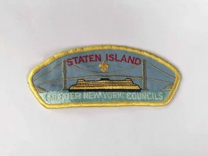 Vintage BSA Staten Island NY Council Boy Scout Sew Embroidered Shoulder Patch - Picture 1 of 2