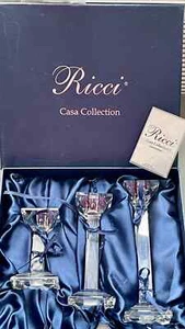 RICCI KRISTALL KERZENLEUCHTER 3 NEUE BLEIFREIE KERZENSTÄNDER RICCI ARGENTIERI $259. - Bild 1 von 18