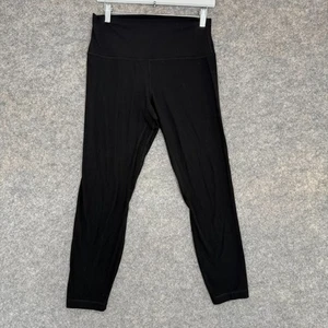 Lululemon Align Ribbed High Rise Leggings Pants 25" Inseam Womens 10 Large Black - Picture 1 of 9