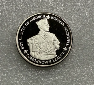 Norman Rockwell Boy Scouts .999 Silver 2 Oz Round ~ Grand Teton Council ~ ID WY - Picture 1 of 2