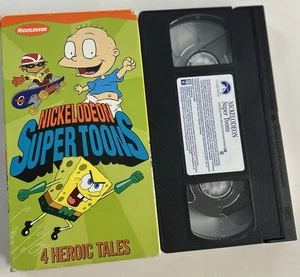 Nickelodeon Super Toons VHS Tape 4 Tales: Rugrats SpongeBob Rocket Power Shows - Picture 1 of 2