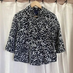 Westbound Top SZ 6P Wrinkle Free Black and White 3/4 Sleeves 100% Cotton Collar - Picture 1 of 7