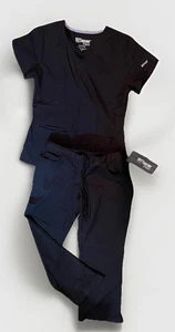 Grey’s Anatomy Barco Black Active Scrub Set Women Sz M Easy Care, Soft Touch New - Picture 1 of 21