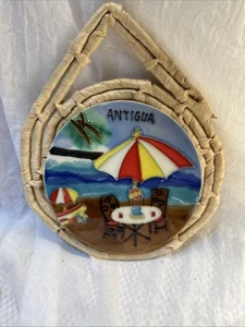 Antigua Straw & Ceramic Tile Hot Plate – Souvenir/Kitchen Protector - Picture 1 of 4