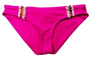BECCA Swim Bottom Pink Womens Size Small Wayfarer Embellished Hipster NWT - Picture 1 of 7