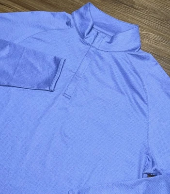Peter Millar Stealth Delancy Dot Performance Quarter Zip Crown Crafted Blue Sz M - Image 1 of 4