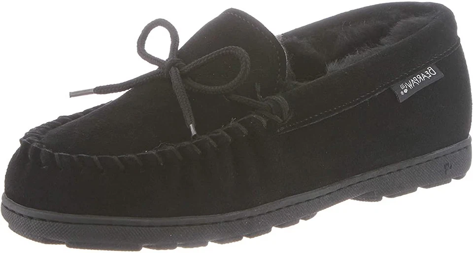 BEARPAW Women's Mindy Moccasin SLIPPER Black Suede 10 M US 41 EU