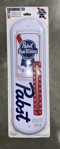 Pabst blaues Band PBR Metall Thermometer wetterfest Innen Außen Bar NEU - Bild 1 von 2