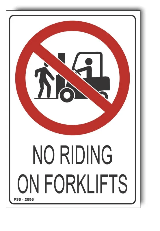 No Riding On Forklifts Sign - Imagen 1 de 1