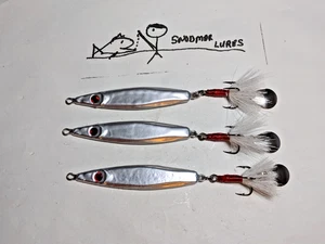 3 - 1 OZ FLATTERN ANGELN JIGING GUSSLÖFFEL BLEIBLINBLINKER SILBER COLORADO KLINGE - Bild 1 von 7