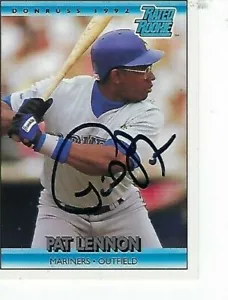 PAT LENNON FIRMADO 1992 DONRUSS #17 - SEATTLE MARINERS - Imagen 1 de 1