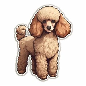 Pudel Autoaufkleber 9x9 cm Elegantes Hundefigur Design Vinyl Sticker - Picture 1 of 1