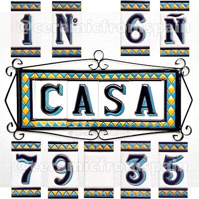 Letras Y Números En Azulejo De Cerámica - Ceramic Tile Letters & Numbers - Spain • 2.50€