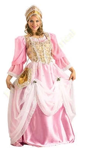 Renaissance Princess Dress 6 Pc Pk & Wht Dress Skirt Vest Headpiece & Purse - Picture 1 of 1
