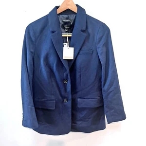 NEW- Talbots Womens Blazer Size 6 Navy Wool Blend Italian Fabric - Picture 1 of 5