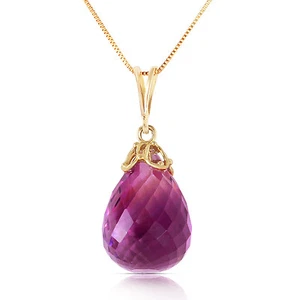 7 CTW 14K Solid gold fine Love All Amethyst Necklace 16-24" - Picture 1 of 6