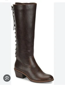 EUROSOFT By Sofft Women's Carlen Lace Up Knee High Boots in  Brown 7M - Picture 1 of 8