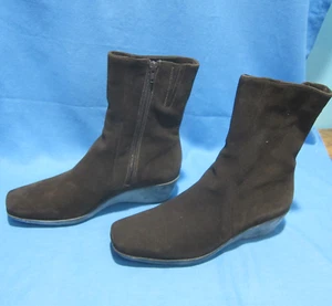 La Canadienne EFFIE Suede Leather Boots Women Wedge Brown Size 9.5 - Picture 1 of 13