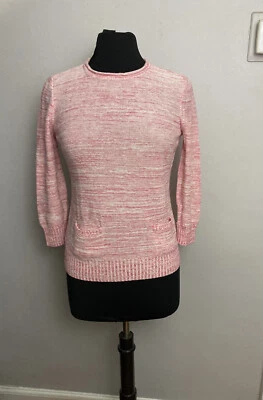 Chaps Rosa Suéter Jersey Algodón Lino Mezcla Pequeño Nuevo Con Etiquetas Clásico Preppy Foto 1 de 3